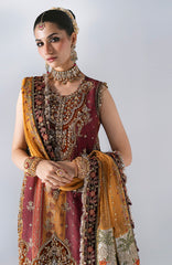 Mbroidered  Edition By Maria B Unstitched Chiffon Embroidered 3 Piece Suits - MBDWEF- D4 - Wedding Collection