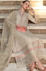 Noor Laserkari By Sadia Asad Unstitched Lawn Embroidered 3 Piece Suit - NSAHSL-5A-Lunaria- Summer Collection