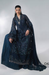 Mbroidered  Edition By Maria B Unstitched Chiffon Embroidered 3 Piece Suits - MBDWEF- D6 - Wedding Collection