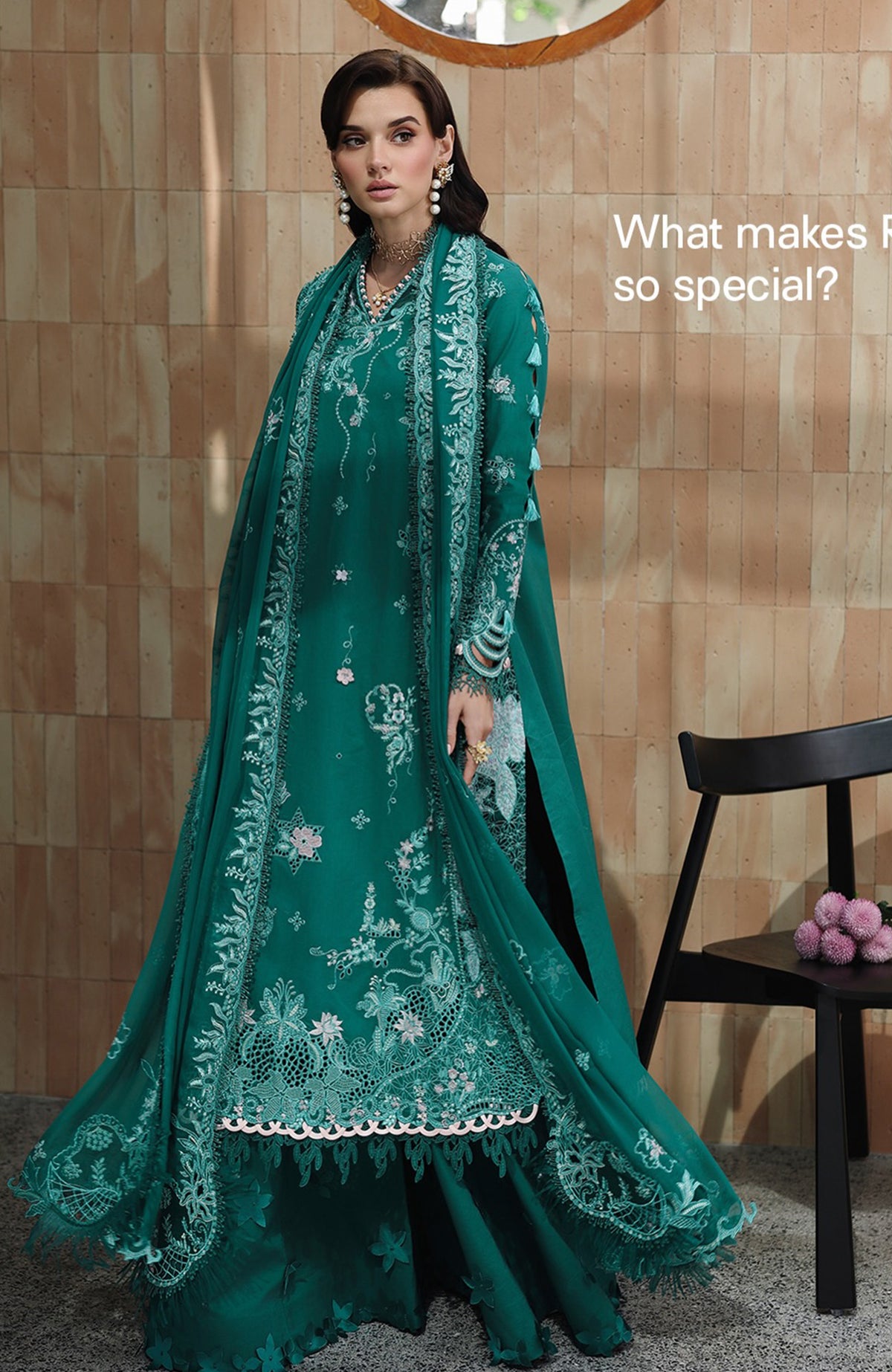Chikankari By Qalamkar Unstitched Lawn Embroidered 3 Piece Suit - QLMCKL-07- Rogue- Summer Collection