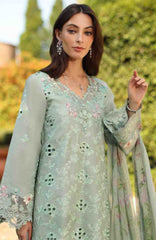 Noor Laserkari By Sadia Asad Unstitched Lawn Embroidered 3 Piece Suit - NSAHSL-7B-Florine- Summer Collection