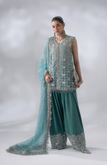 Mbroidered  Edition By Maria B Unstitched Chiffon Embroidered 3 Piece Suits - MBDWEF- D7 - Wedding Collection