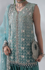 Mbroidered  Edition By Maria B Unstitched Chiffon Embroidered 3 Piece Suits - MBDWEF- D7 - Wedding Collection