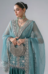 Mbroidered  Edition By Maria B Unstitched Chiffon Embroidered 3 Piece Suits - MBDWEF- D7 - Wedding Collection