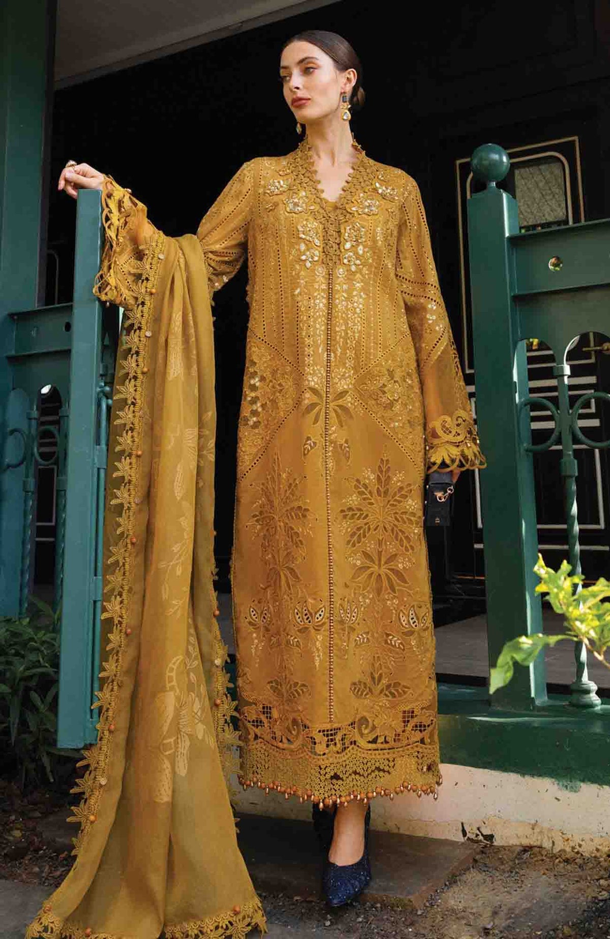 Luxury Lawn Eid II By Maria B Unstitched Lawn Embroidered 3 Piece Suit - MBEDIILXL-7- Summer Collection