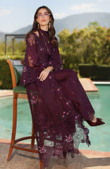 Noor Laserkari By Sadia Asad Unstitched Lawn Embroidered 3 Piece Suit - NSAHSL-8B-Selene- Summer Collection