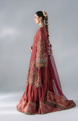 Mbroidered  Edition By Maria B Unstitched Chiffon Embroidered 3 Piece Suits - MBDWEF- D8 - Wedding Collection