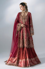 Mbroidered  Edition By Maria B Unstitched Chiffon Embroidered 3 Piece Suits - MBDWEF- D8 - Wedding Collection