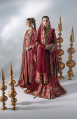 Mbroidered  Edition By Maria B Unstitched Chiffon Embroidered 3 Piece Suits - MBDWEF- D8 - Wedding Collection