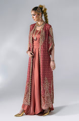Mbroidered  Edition By Maria B Unstitched Chiffon Embroidered 3 Piece Suits - MBDWEF- D8 - Wedding Collection
