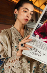 Luxury Lawn Eid II By Maria B Unstitched Lawn Embroidered 3 Piece Suit - MBEDIILXL-8- Summer Collection