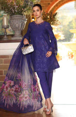 Noor Laserkari By Sadia Asad Unstitched Lawn Embroidered 3 Piece Suit - NSAHSL-2A-Aloura- Summer Collection