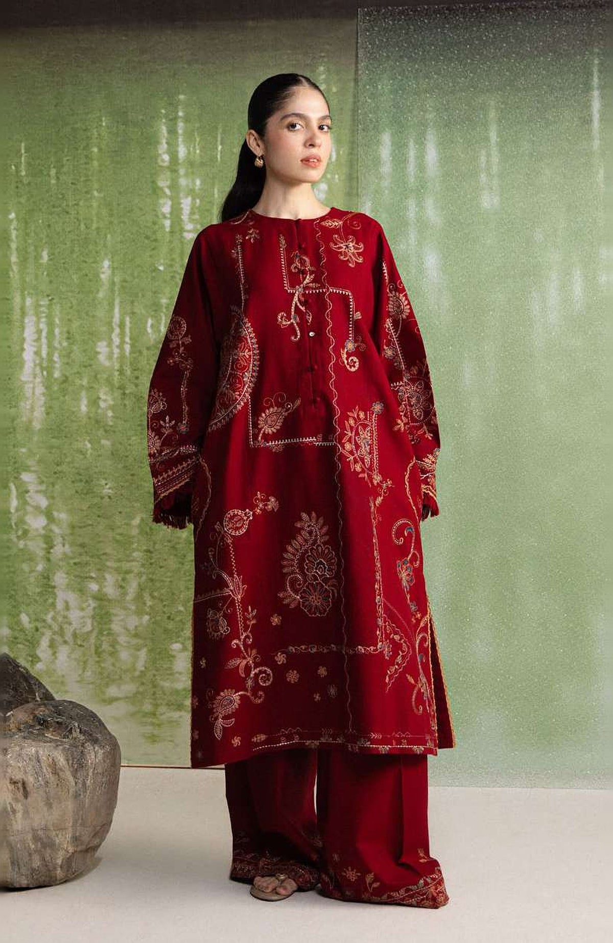 Coco  By Zara Shahjahan Unstitched Khaddar Embroidered 3 Piece Suit - CCZSKRDW-10A- DIBA- Winter Collection