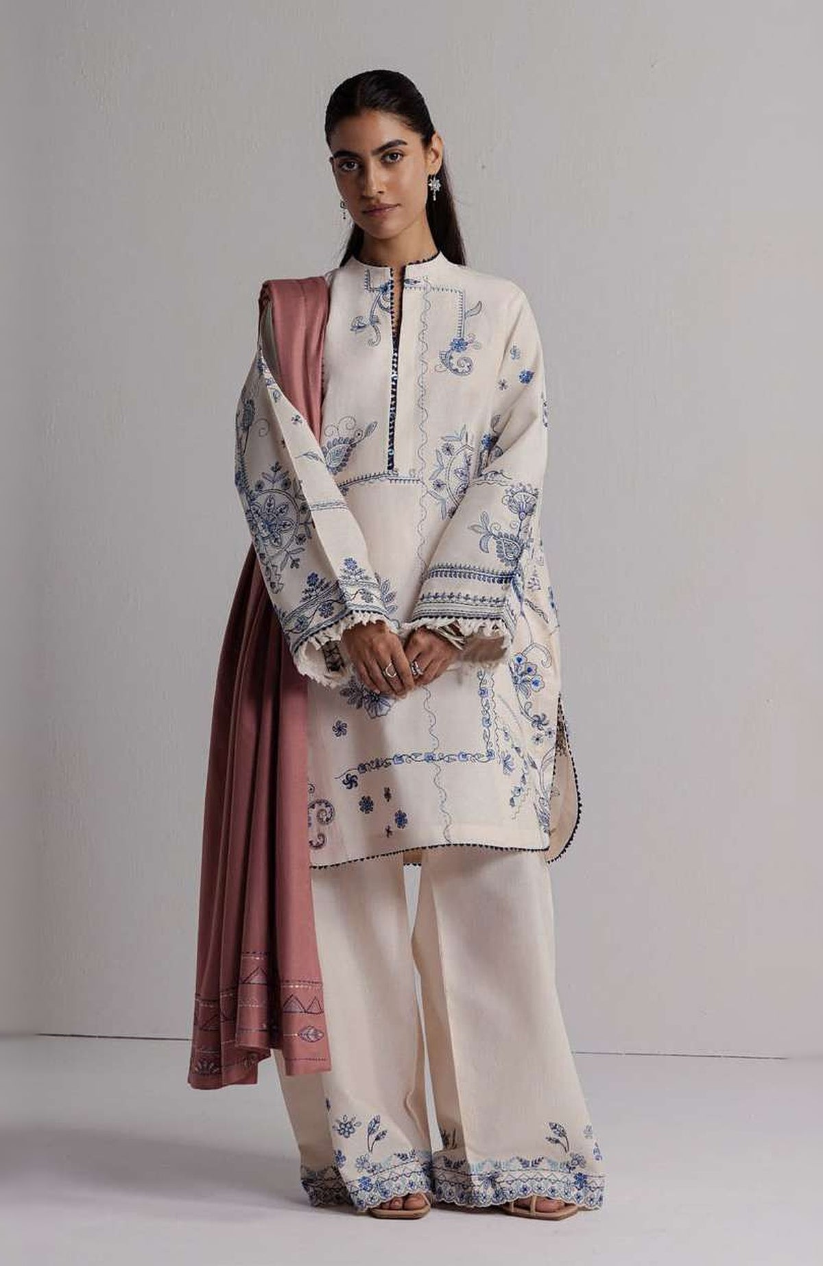 Coco  By Zara Shahjahan Unstitched Khaddar Embroidered 3 Piece Suit - CCZSKRDW-10B- DIBA- Winter Collection