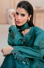 Mausummery Unstitched  Lawn Embroidered  Printed 3 Piece Suit Vol-1 MUSV1EPL-04 - Emerald - Summer Collection