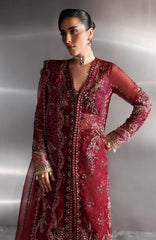 Seraphine by Zarposh Unstitched Chiffon Embroidered 3 Piece Suit- ZRPSHN-01-GARNET- Formal Collection