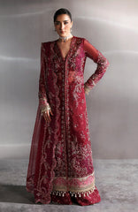 Seraphine by Zarposh Unstitched Chiffon Embroidered 3 Piece Suit- ZRPSHN-01-GARNET- Formal Collection