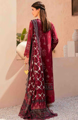 Mausummery Unstitched  Lawn Embroidered  Printed 3 Piece Suit Vol-1 MUSV1EPL-02 - Garnet - Summer Collection