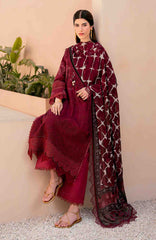 Mausummery Unstitched  Lawn Embroidered  Printed 3 Piece Suit Vol-1 MUSV1EPL-02 - Garnet - Summer Collection