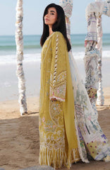 Sahil By Qalamkar Unstitched Lawn Embroidered 3 Piece Suit - QLMSL07 - Hira - Summer Collection
