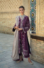 Beneath The Skies of Bukhara By Hemline Mushq Unstitched Embroidered 3 Piece Suit - MQHMBSBW- WINTER CARAVAN- Winter Collection