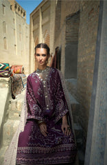 Beneath The Skies of Bukhara By Hemline Mushq Unstitched Embroidered 3 Piece Suit - MQHMBSBW- WINTER CARAVAN- Winter Collection