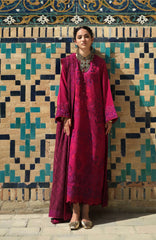 Beneath The Skies of Bukhara By Hemline Mushq Unstitched Embroidered 3 Piece Suit - MQHMBSBW- DUSK WHISPER- Winter Collection