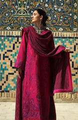 Beneath The Skies of Bukhara By Hemline Mushq Unstitched Embroidered 3 Piece Suit - MQHMBSBW- DUSK WHISPER- Winter Collection