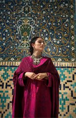 Beneath The Skies of Bukhara By Hemline Mushq Unstitched Embroidered 3 Piece Suit - MQHMBSBW- DUSK WHISPER- Winter Collection