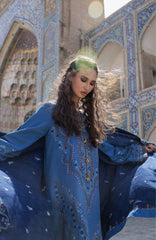 Beneath The Skies of Bukhara By Hemline Mushq Unstitched Embroidered 3 Piece Suit - MQHMBSBW- HERITAGE HAZE- Winter Collection