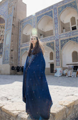 Beneath The Skies of Bukhara By Hemline Mushq Unstitched Embroidered 3 Piece Suit - MQHMBSBW- HERITAGE HAZE- Winter Collection