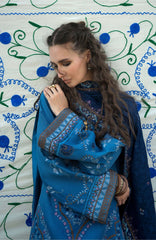 Beneath The Skies of Bukhara By Hemline Mushq Unstitched Embroidered 3 Piece Suit - MQHMBSBW- HERITAGE HAZE- Winter Collection