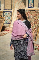 Beneath The Skies of Bukhara By Hemline Mushq Unstitched Embroidered 3 Piece Suit - MQHMBSBW- BAZAAR TRAIL Winter Collection