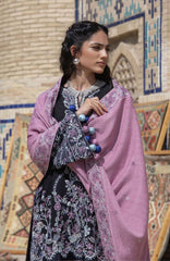Beneath The Skies of Bukhara By Hemline Mushq Unstitched Embroidered 3 Piece Suit - MQHMBSBW- BAZAAR TRAIL Winter Collection