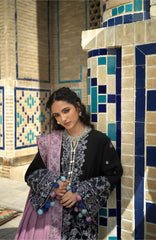 Beneath The Skies of Bukhara By Hemline Mushq Unstitched Embroidered 3 Piece Suit - MQHMBSBW- BAZAAR TRAIL Winter Collection