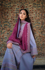 Beneath The Skies of Bukhara By Hemline Mushq Unstitched Embroidered 3 Piece Suit - MQHMBSBW- OLD CITY BLOOM- Winter Collection