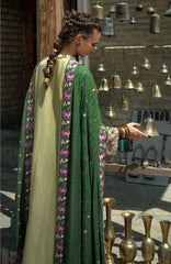 Beneath The Skies of Bukhara By Hemline Mushq Unstitched Embroidered 3 Piece Suit - MQHMBSBW- DESERT MINAREI- Winter Collection