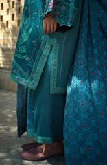 Beneath The Skies of Bukhara By Hemline Mushq Unstitched Embroidered 3 Piece Suit - MQHMBSBW- AZUE COURTYARD- Winter Collection
