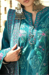 Beneath The Skies of Bukhara By Hemline Mushq Unstitched Embroidered 3 Piece Suit - MQHMBSBW- AZUE COURTYARD- Winter Collection