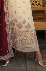 Beneath The Skies of Bukhara By Hemline Mushq Unstitched Embroidered 3 Piece Suit - MQHMBSBW- FROSTED DOME- Winter Collection