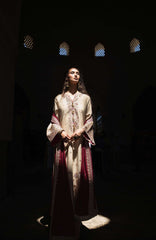Beneath The Skies of Bukhara By Hemline Mushq Unstitched Embroidered 3 Piece Suit - MQHMBSBW- FROSTED DOME- Winter Collection