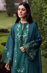 Eid Edit By Sardinia Unstitched Lawn Embroidered 3 Piece Suit -SRDEDL-08- Hillside Teal- Summer Collection