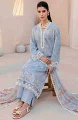 Mausummery Unstitched  Lawn Embroidered  Printed 3 Piece Suit Vol-1 MUSV1EPL-08 - Iris - Summer Collection