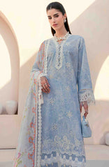 Mausummery Unstitched  Lawn Embroidered  Printed 3 Piece Suit Vol-1 MUSV1EPL-08 - Iris - Summer Collection