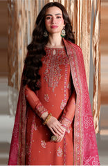 Ensembles By Azure Unstitched Chiffon Embroidered 3 Piece Suit - AZRENSM1- IZKA - Festive Collection