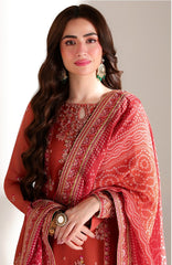 Ensembles By Azure Unstitched Chiffon Embroidered 3 Piece Suit - AZRENSM1- IZKA - Festive Collection