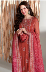 Ensembles By Azure Unstitched Chiffon Embroidered 3 Piece Suit - AZRENSM1- IZKA - Festive Collection