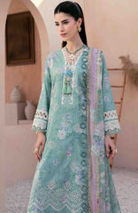 Mausummery Unstitched  Lawn Embroidered  Printed 3 Piece Suit Vol-1 MUSV1EPL-06 - Jade - Summer Collection