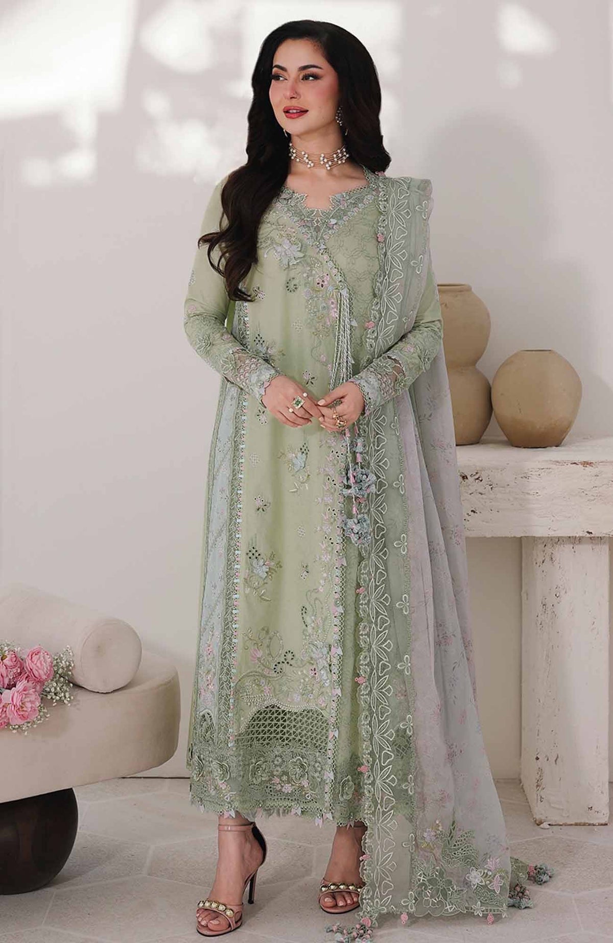 Sahil By Qalamkar Unstitched Lawn Embroidered 3 Piece Suit - QLMSL012 - Jiya - Summer Collection