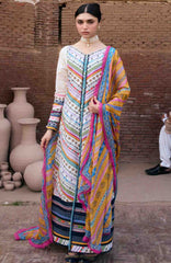 Aangan by Kahf Unstitched Printed Chiffon 3 Piece Suit -KHFANGN-2A- Yasmeen- Summer Collection